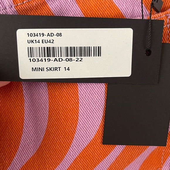 Momokrom Swirl Abstract Print Denim Mini Skirt [XL/Size 14] - Picture 8 of 12